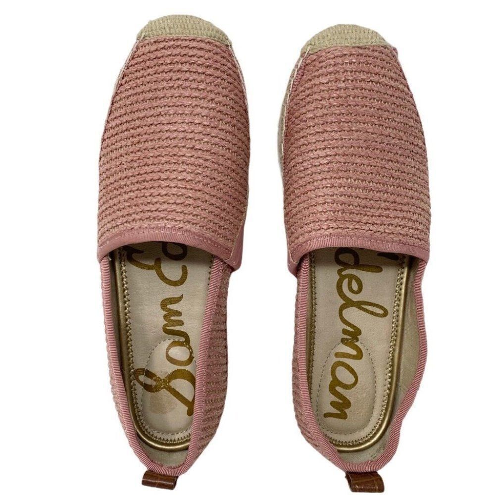 Sam Edelman Espadrille Flats Slip-On Khloe‎ Loafers Knit Pink Gold